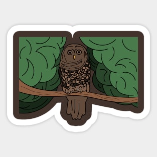 Owl on a tree branch Sticker